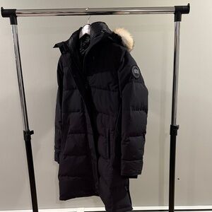 Men's Black Puffer Jacket with Fur Hood